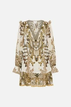 RUFFLE LACE UP DRESS ROAD TO RICHESSE 8 RUFFLE LACE UP DRESS ROAD TO RICHESSE -clothing shop CAMILLA 00020500 RUFFLE LACE UP DRESS ROAD TO RICHESSE GHOST