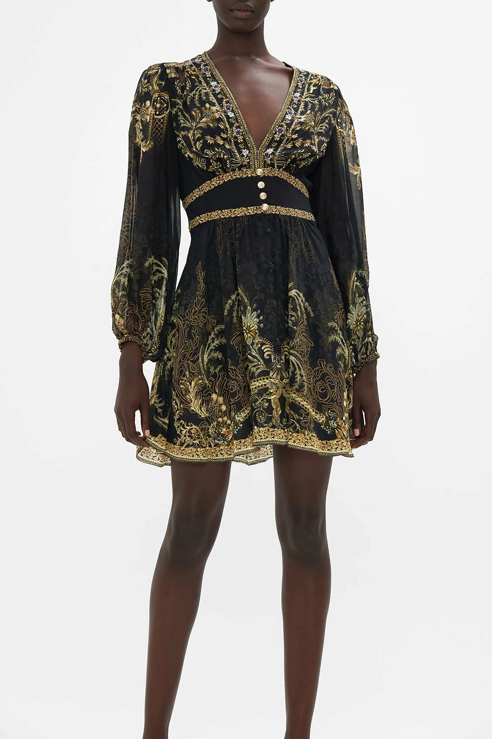 CURVED WAISTBAND SHORT DRESS THE NIGHT IS NOIR 5 CURVED WAISTBAND SHORT DRESS THE NIGHT IS NOIR - Image 5