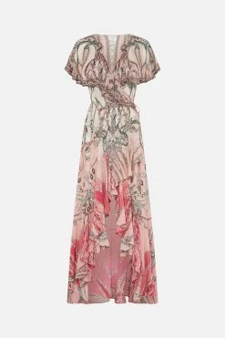 FRILL SLEEVE LONG DRESS STARSHIP SISTAS -clothing shop CAMILLA 00020578 FRILL SLEEVE LONG DRESS STARSHIP SISTAS GHOST 1