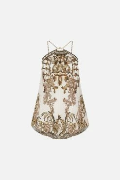 HALTER TOP WITH HARDWARE ROAD TO RICHESSE -clothing shop CAMILLA 00020628 HALTER TOP WITH HARDWARE ROAD TO RICHESSE GHOST