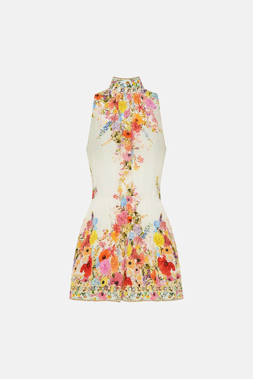 NECK TIE PLAYSUIT WITH ELASTIC WAIST SUNLIGHT SYMPHONY 3 NECK TIE PLAYSUIT WITH ELASTIC WAIST SUNLIGHT SYMPHONY - Image 3