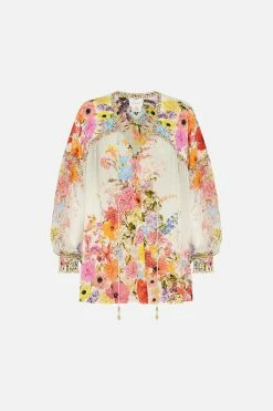 BLOUSON BLOUSE WITH NECK TIE SUNLIGHT SYMPHONY -clothing shop CAMILLA 00020647 BLOUSON BLOUSE WITH NECK TIE SUNLIGHT SYMPHONY GHOST