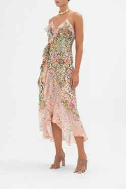 LONG WRAP DRESS WITH FRILL QUEEN ATLANTIS -clothing shop CAMILLA 00020692 LONG WRAP DRESS WITH FRILL QUEEN ATLANTIS 2