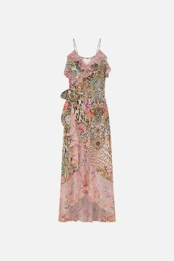 LONG WRAP DRESS WITH FRILL QUEEN ATLANTIS -clothing shop CAMILLA 00020692 LONG WRAP DRESS WITH FRILL QUEEN ATLANTIS GHOST