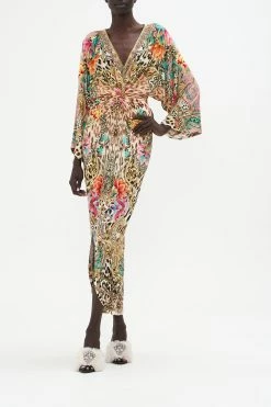 LONG SPLIT FRONT TWIST DRESS QUEEN ATLANTIS