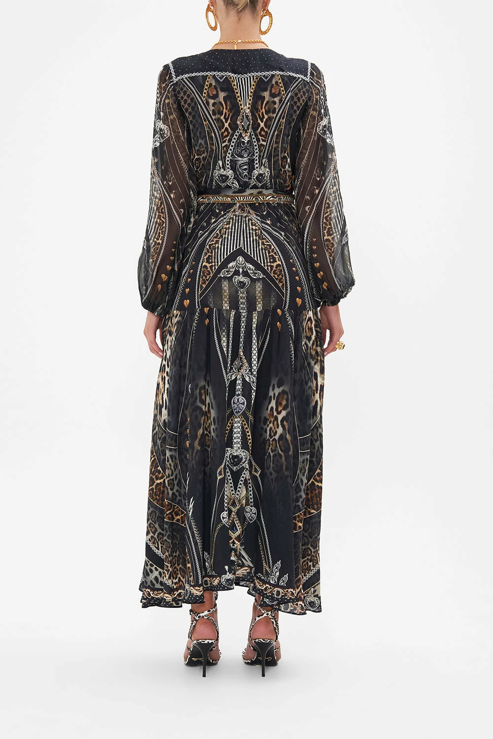 V NECK DRESS WITH BELT CHAOS IN THE COSMOS - Image 2