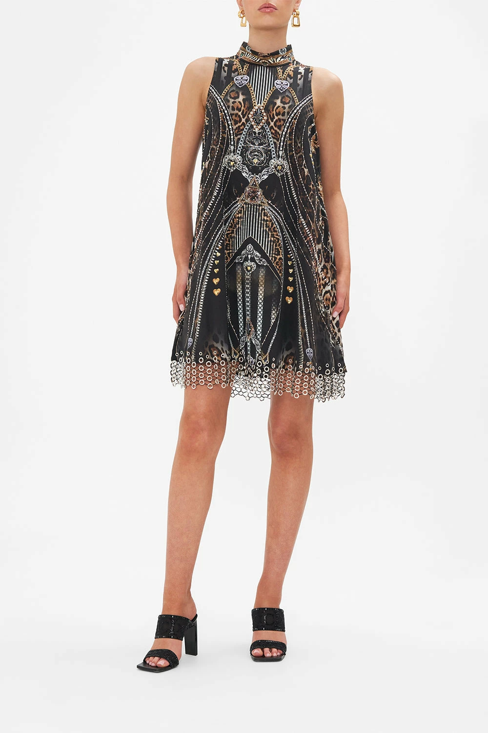 HIGH COLLAR SHIFT DRESS CHAOS IN THE COSMOS 1 HIGH COLLAR SHIFT DRESS CHAOS IN THE COSMOS