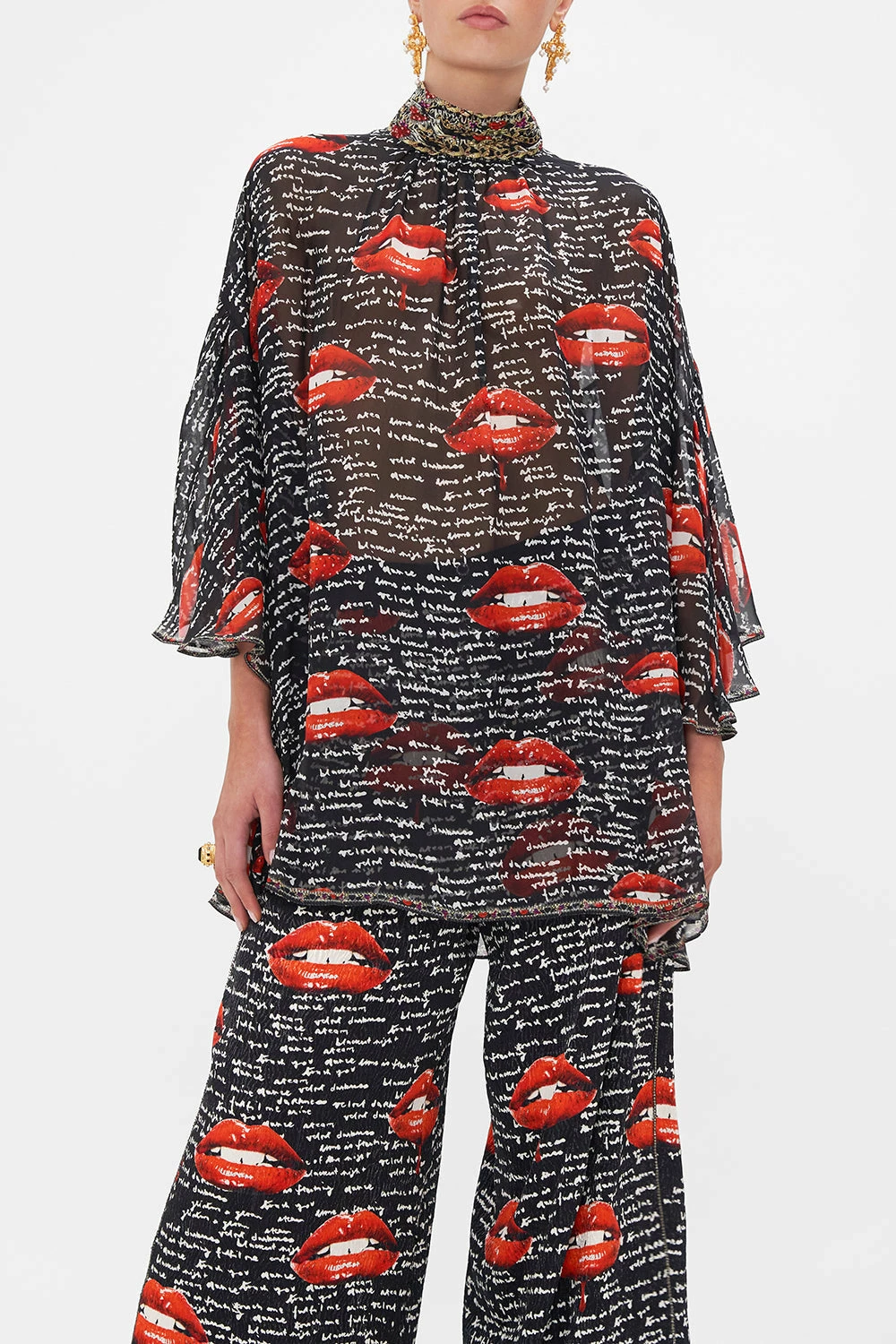 HIGH NECK RUFFLE SLEEVE BLOUSE CHAOS MAGIC 5 HIGH NECK RUFFLE SLEEVE BLOUSE CHAOS MAGIC - Image 5