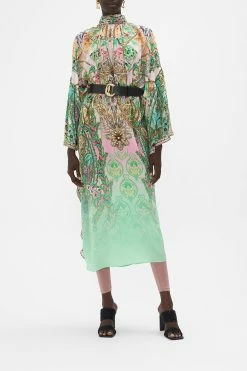 HIGH NECK RUFFLE KAFTAN LOST CITY -clothing shop CAMILLA 00020804 HIGH NECK RUFFLE KAFTAN LOST CITY MODEST 1