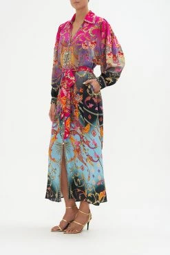 CURVED COLLAR SHIRT DRESS WHAT LIES BENEATH 11 CURVED COLLAR SHIRT DRESS WHAT LIES BENEATH -clothing shop CAMILLA 00020816 CURVED COLLAR SHIRT DRESS WHAT LIES BENEATH 2