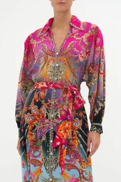 CURVED COLLAR SHIRT DRESS WHAT LIES BENEATH 12 CURVED COLLAR SHIRT DRESS WHAT LIES BENEATH -clothing shop CAMILLA 00020816 CURVED COLLAR SHIRT DRESS WHAT LIES BENEATH 4