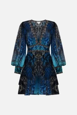 BUTTON FRONT FRILL DRESS GROUND CONTROL 10 BUTTON FRONT FRILL DRESS GROUND CONTROL -clothing shop CAMILLA 00020835 BUTTON FRONT FRILL DRESS GROUND CONTROL GHOST 1