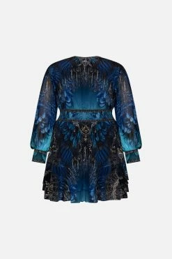 BUTTON FRONT FRILL DRESS GROUND CONTROL 15 BUTTON FRONT FRILL DRESS GROUND CONTROL -clothing shop CAMILLA 00020835 BUTTON FRONT FRILL DRESS GROUND CONTROL GHOST MTL 2