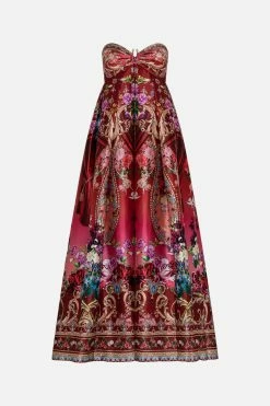 STRAPLESS MAXI DRESS RITES OF ROSES -clothing shop CAMILLA 00020857 STRAPLESS MAXI DRESS RITES OF ROSES GHOST 1