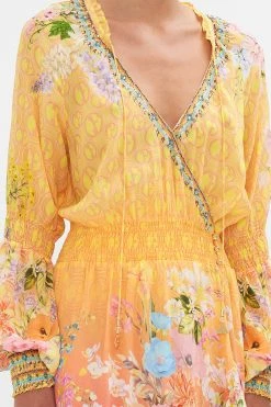 BLOUSON SLEEVE WRAP DRESS SOLAR FLARE -clothing shop CAMILLA 00020876 BLOUSON SLEEVE WRAP DRESS SOLAR FLARE 5
