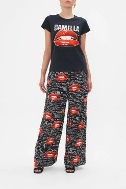 SLIM FIT ROUND NECK T-SHIRT - BLACK CHAOS MAGIC -clothing shop CAMILLA 00020935 SLIM FIT ROUND NECK T SHIRT BLACK CHAOS MAGIC 1