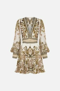 BUTTON FRONT FRILL DRESS ROAD TO RICHESSE 10 BUTTON FRONT FRILL DRESS ROAD TO RICHESSE -clothing shop CAMILLA 00021011 BUTTON FRONT FRILL DRESS ROAD TO RICHESSE GHOST