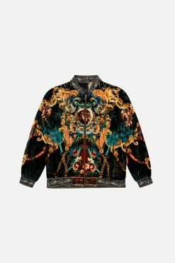 ZIP THROUGH BOMBER JACKET FEARLESS FELIS -clothing shop CAMILLA 00021063 ZIP THROUGH BOMBER JACKET FEARLESS FELIS FL