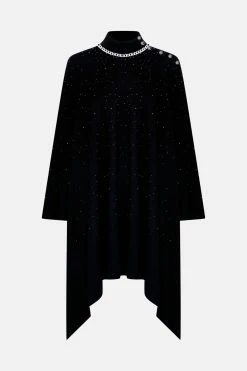 HIGH NECK HANDKERCHIEF PONCHO CHAOS MAGIC -clothing shop CAMILLA 00021092 HIGH NECK HANDKERCHIEF PONCHO CHAOS MAGIC GHOST 1
