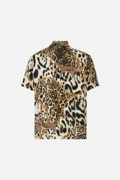 SHORT SLEEVE CAMP COLLARED SHIRT ROLE CALL -clothing shop CAMILLA 00021358 SHORT SLEEVE CAMP COLLARED SHIRT ROLE CALL GHOST