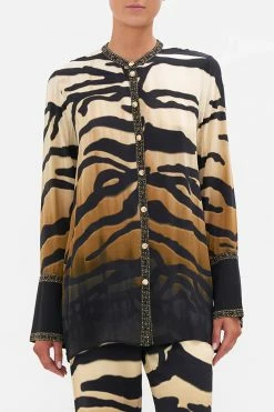 BUTTON DOWN SHIRT TAME MY TIGER -clothing shop CAMILLA 00021500 BUTTON DOWN SHIRT TAME MY TIGER 4