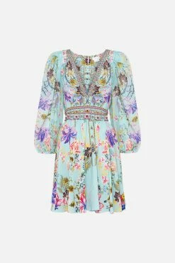 BLOUSON FLARED DRESS LOVE WEB -clothing shop CAMILLA 00021539 BLOUSON FLARED DRESS LOVE WEB GHOST 1