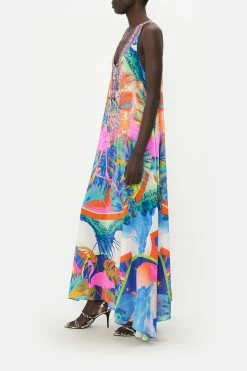 LACE UP RACER BACK DRESS FLAMENCO FLAMINGO -clothing shop CAMILLA 00021554 LACE UP RACER BACK DRESS FLAMENCO FLAMINGO 2