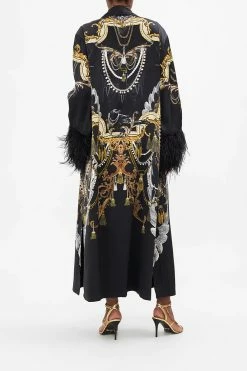 LONG ROBE WITH FLARED SLEEVE RAVIN RAVEN 21 LONG ROBE WITH FLARED SLEEVE RAVIN RAVEN -clothing shop CAMILLA 00021822 LONG ROBE WITH FLARED SLEEVE RAVIN RAVEN 2