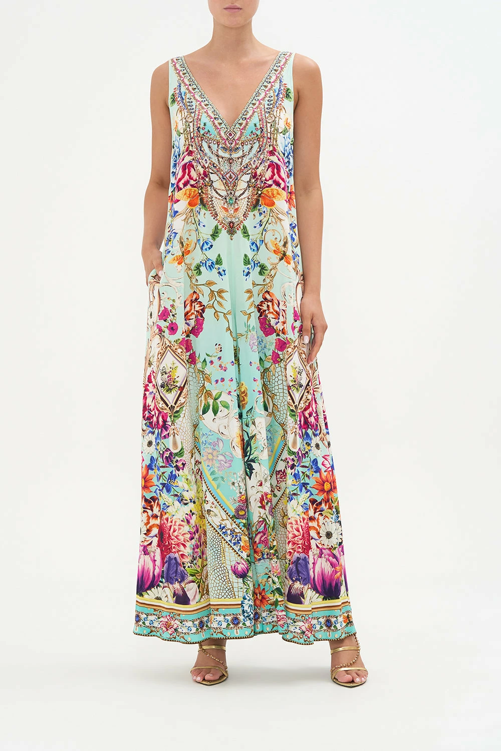 V NECK FLARED JUMPSUIT HONEY HONEY 1 V NECK FLARED JUMPSUIT HONEY HONEY