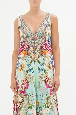 V NECK FLARED JUMPSUIT HONEY HONEY 12 V NECK FLARED JUMPSUIT HONEY HONEY -clothing shop CAMILLA 00021834 V NECK FLARED JUMPSUIT HONEY HONEY 4