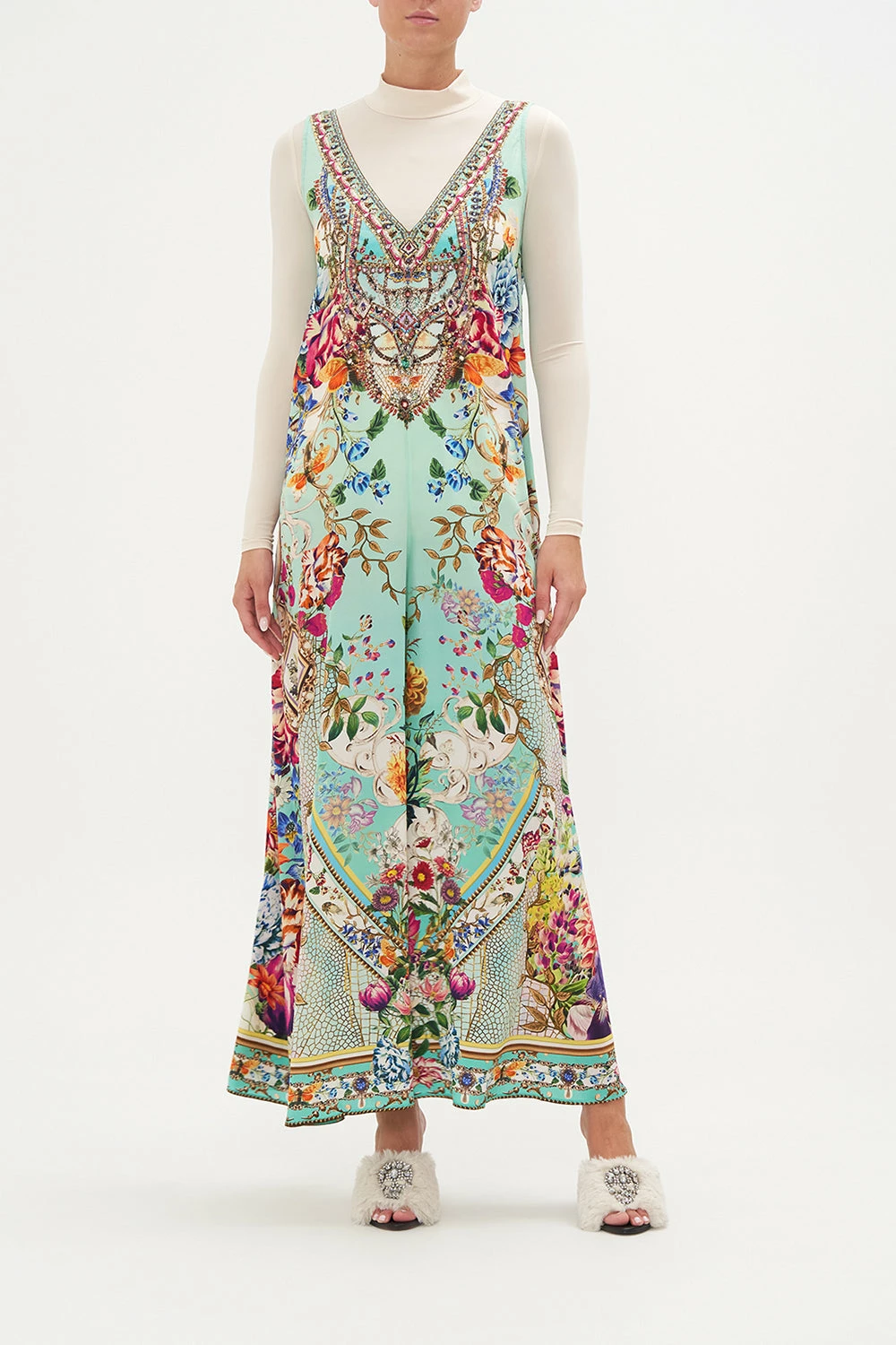 V NECK FLARED JUMPSUIT HONEY HONEY 7 V NECK FLARED JUMPSUIT HONEY HONEY - Image 7