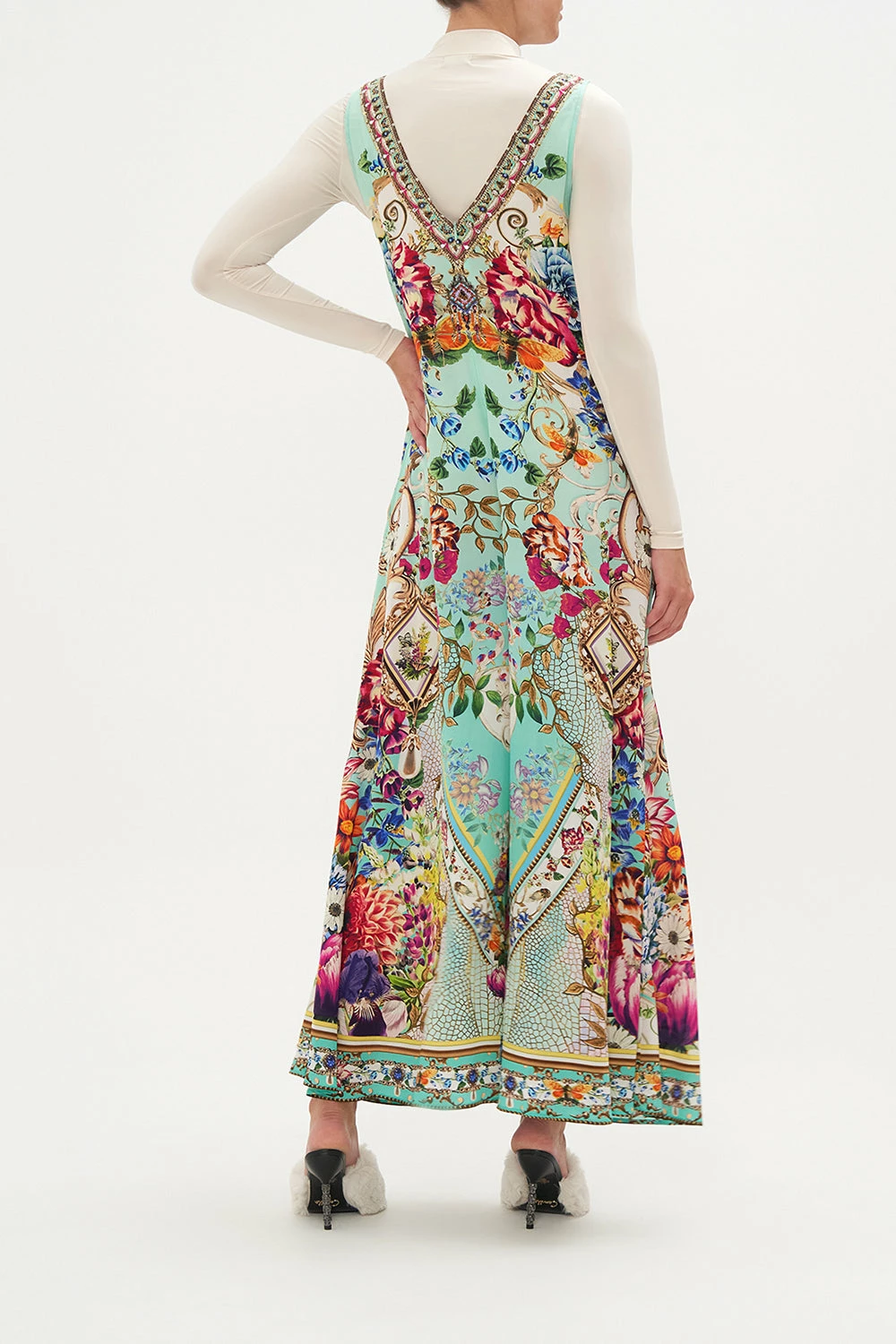 V NECK FLARED JUMPSUIT HONEY HONEY 8 V NECK FLARED JUMPSUIT HONEY HONEY - Image 8