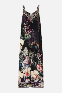 V NECK MIDI SLIP DRESS PARADISO PLACE -clothing shop CAMILLA 00021835 V NECK MIDI SLIP DRESS PARADISO PLACE GHOST