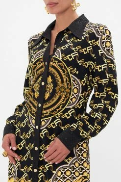 LONG SLEEVE TUNIC DRESS TETHER ME NOT 11 LONG SLEEVE TUNIC DRESS TETHER ME NOT -clothing shop CAMILLA 00022018 TETHER ME NOT BUTTON FRONT MINI DRESS 5