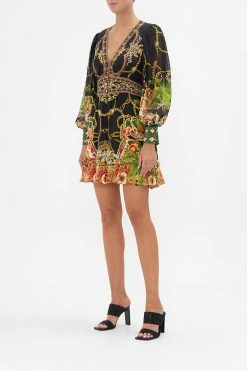 BUTTON FRONT FRILL DRESS JEALOUSY AND JEWELS -clothing shop CAMILLA 00022027 BUTTON FRONT FRILL DRESS JEALOUSY AND JEWELS 2