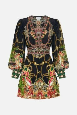 BUTTON FRONT FRILL DRESS JEALOUSY AND JEWELS -clothing shop CAMILLA 00022027 BUTTON FRONT FRILL DRESS JEALOUSY AND JEWELS GHOST