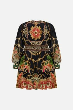 BUTTON FRONT FRILL DRESS JEALOUSY AND JEWELS -clothing shop CAMILLA 00022027 BUTTON FRONT FRILL DRESS JEALOUSY AND JEWELS GHOST MTL 2