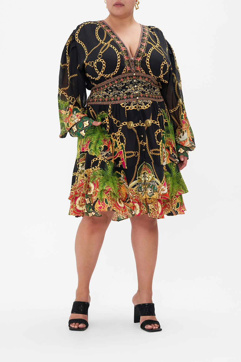 BUTTON FRONT FRILL DRESS JEALOUSY AND JEWELS - Image 7