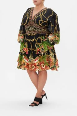 BUTTON FRONT FRILL DRESS JEALOUSY AND JEWELS -clothing shop CAMILLA 00022027 BUTTON FRONT FRILL DRESS JEALOUSY AND JEWELS MTL 2