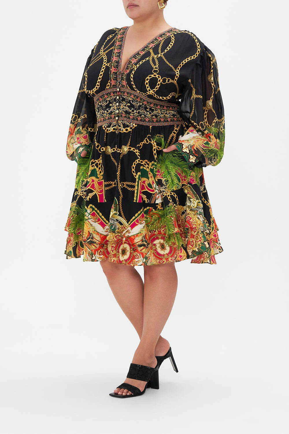 BUTTON FRONT FRILL DRESS JEALOUSY AND JEWELS - Image 8