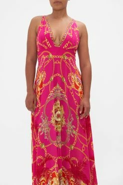 PLUNGE NECK MAXI DRESS WILD AND RUNNING -clothing shop CAMILLA 00022037 PLUNGE NECK MAXI DRESS WILD AND RUNNING 4