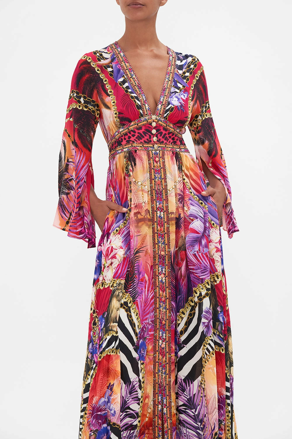 KIMONO SLEEVE DRESS WITH SHIRRING DETAIL WILD LOVING - Image 4