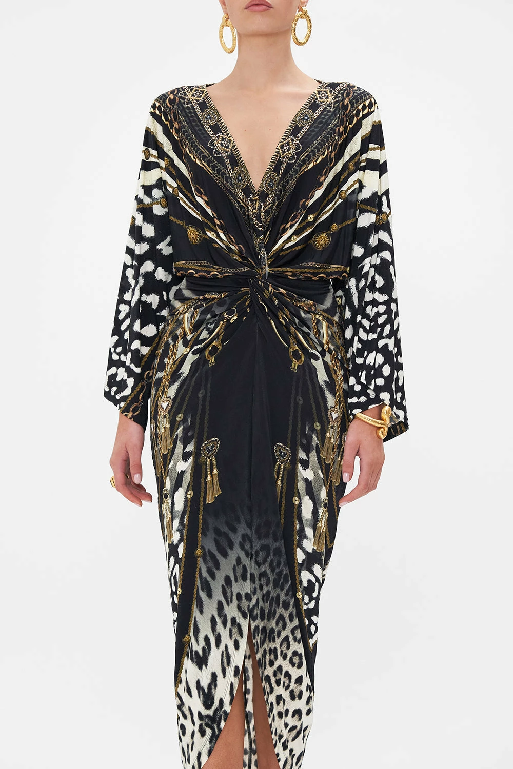 LONG SPLIT FRONT TWIST DRESS UNTAMED ROYALTY 5 LONG SPLIT FRONT TWIST DRESS UNTAMED ROYALTY - Image 5