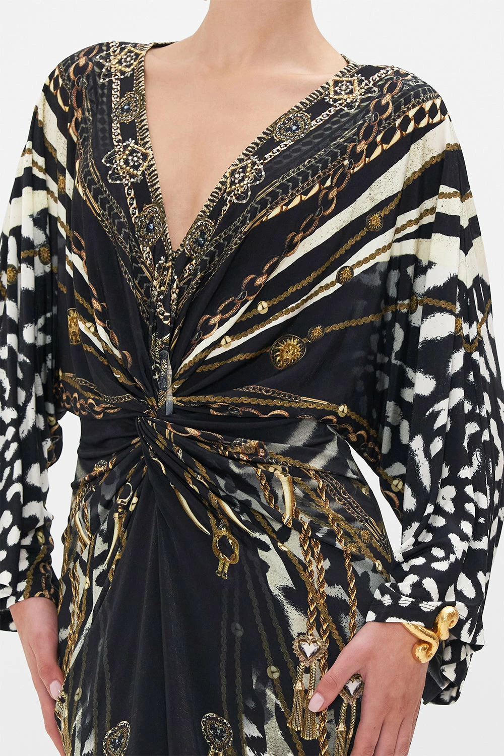 LONG SPLIT FRONT TWIST DRESS UNTAMED ROYALTY 6 LONG SPLIT FRONT TWIST DRESS UNTAMED ROYALTY - Image 6