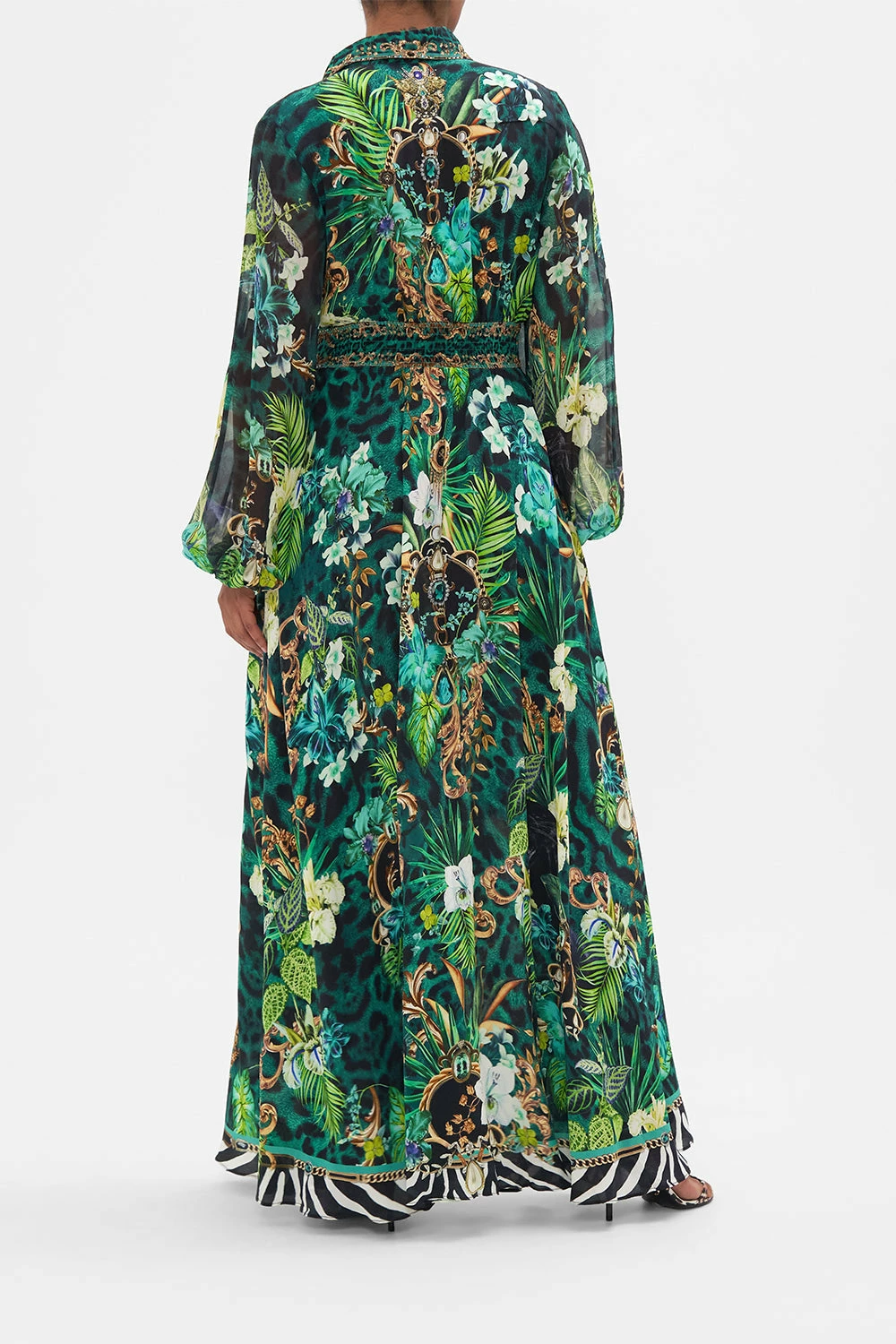 WAISTBAND LONG DRESS WITH COLLAR SING MY SONG - Image 2