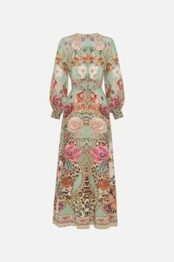 BUTTON DRESS WITH SHAPED WAISTBAND GROW AND GLOW -clothing shop CAMILLA 00022330 BUTTON DRESS WITH SHAPED WAISTBAND GROW AND GLOW GHOST 2