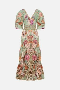 TIERED PUFF SLEEVE DRESS GROW AND GLOW -clothing shop CAMILLA 00022333 TIERED PUFF SLEEVE DRESS GROW AND GLOW GHOST 2