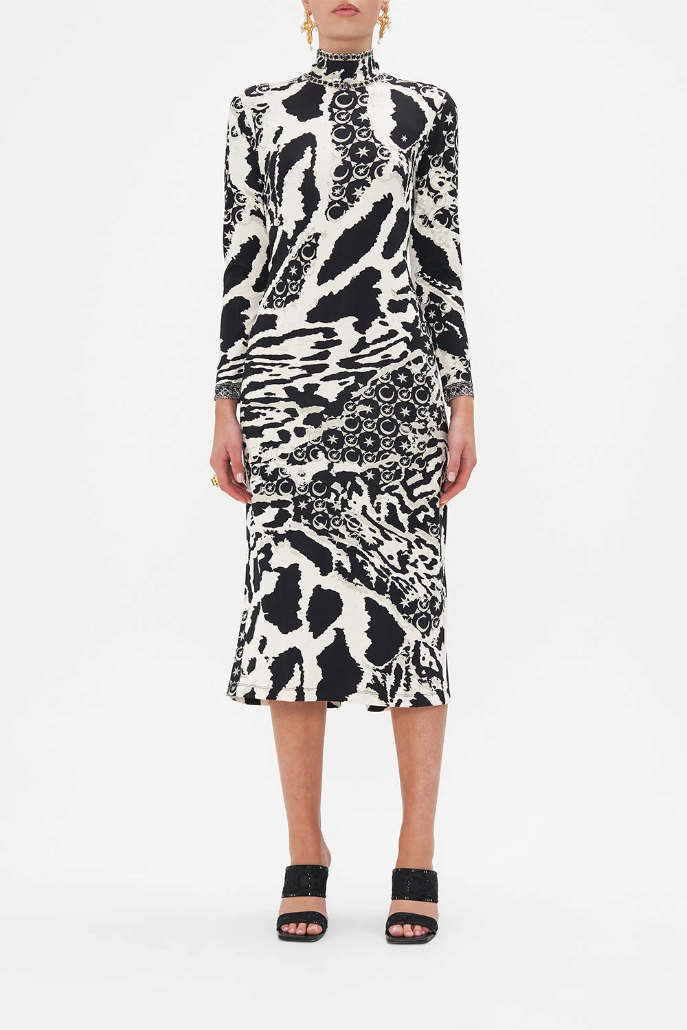 TURTLENECK JERSEY DRESS FELINE FANTASY 1 TURTLENECK JERSEY DRESS FELINE FANTASY