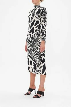 TURTLENECK JERSEY DRESS FELINE FANTASY 9 TURTLENECK JERSEY DRESS FELINE FANTASY -clothing shop CAMILLA 00022349 TURTLENECK JERSEY DRESS FELINE FANTASY 2