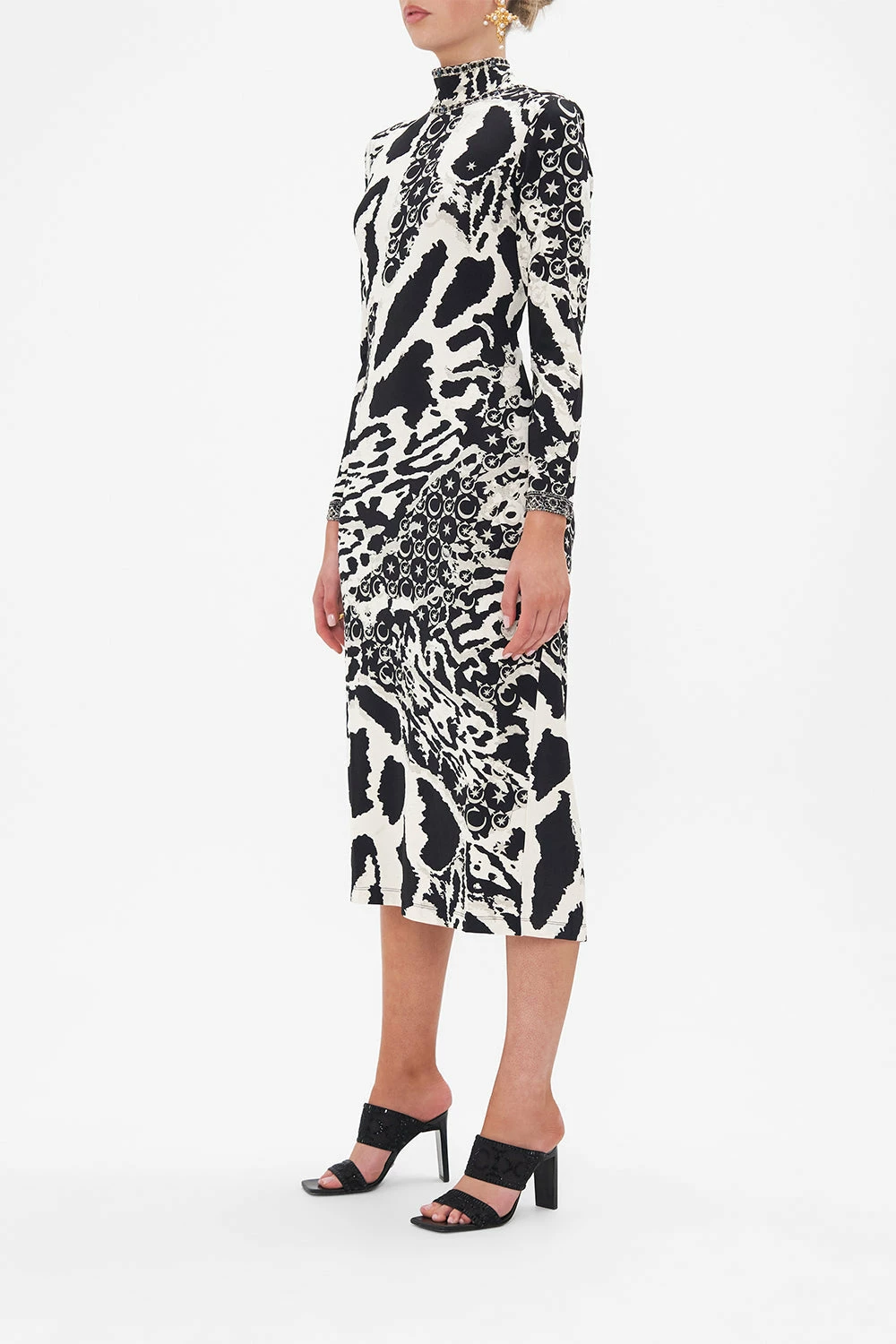 TURTLENECK JERSEY DRESS FELINE FANTASY 4 TURTLENECK JERSEY DRESS FELINE FANTASY - Image 4